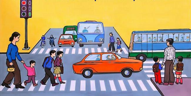 Trẻ em qua đường an toàn giao thông, hướng dẫn an toàn giao thông cho học sinh lớp 1